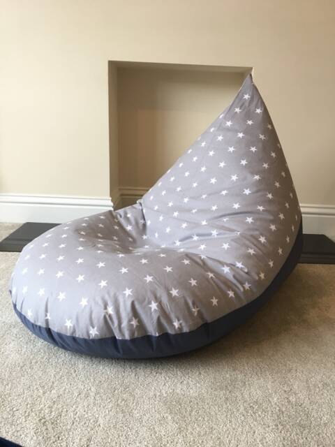 Large Star Grey Beanbag Seat Gaming Reading Chair Made To Order