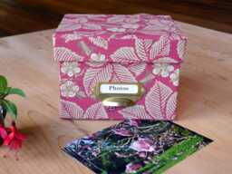 William Morris Photo Box Bramble Red Floral Design, Handmade in England - thumbnail 1