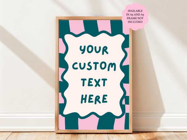 Personalised Custom Text Print, Text, Wall Art Gift, Decor, A4 A5 Glossy Finish - image 1
