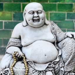 Massive Buddha Statue Smiling Sculpture Outdoor Japanese Ornament Concrete Asian Decoration Buddha Lover Gift Zen Garden Figurine - thumbnail 3