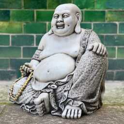 Massive Buddha Statue Smiling Sculpture Outdoor Japanese Ornament Concrete Asian Decoration Buddha Lover Gift Zen Garden Figurine - thumbnail 2