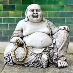 Massive Buddha Statue Smiling Sculpture Outdoor Japanese Ornament Concrete Asian Decoration Buddha Lover Gift Zen Garden Figurine - thumbnail 1