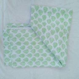 Handmade Indian Kantha Quilt, Ajrak Block Print King Bedspread - thumbnail 2