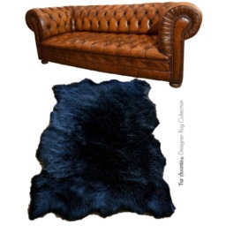 Faux Fur Area Rug - Tattered Edge Pelt Shape, Usa Made - thumbnail 4