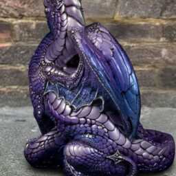 Sitting Dragon Statue Concrete Figurine Stone Wild Animal Sculpture Outdoor Patio Decoration Handcrafted Ornament Lover Gift - thumbnail 4