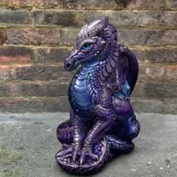 Sitting Dragon Statue Concrete Figurine Stone Wild Animal Sculpture Outdoor Patio Decoration Handcrafted Ornament Lover Gift - thumbnail 3