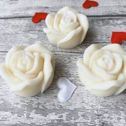White Candle Set, Carved Candles, Mothers Day Gift, Gift Ideas For Her, White Rose Decor, Gifts Women, Romantic Set, Candle Box - thumbnail 3