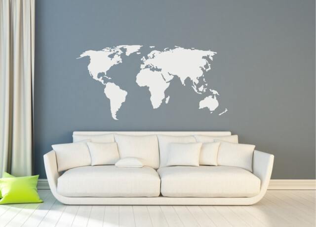 World Map Wall Sticker Design - Travel Decor Adventure Decal Art With Location/Destination Pins Globe - image 1