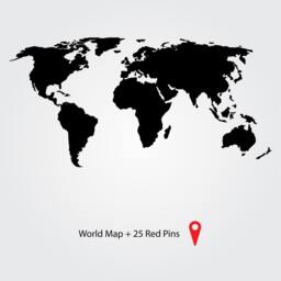 World Map Wall Sticker Design - Travel Decor Adventure Decal Art With Location/Destination Pins Globe - thumbnail 2