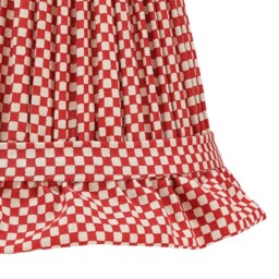 Red Checked Lampshade With Frill Wall Light - thumbnail 2
