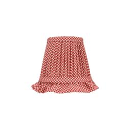 Red Checked Lampshade With Frill Wall Light