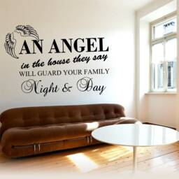 An Angel Will Guard - 0113, Wall Art Decal, Transfer, Mural, Sticker, 75 Colours, 5 Sizes, Interior Or Exterior Use , Easy To Apply