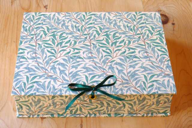 William Morris Box File Handmade A4 Office Storage, Willow Green Design - image 1