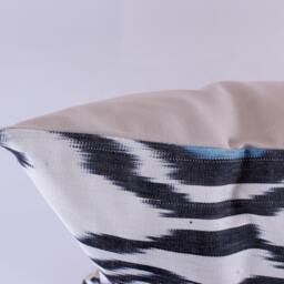 Ikat Silk Velvet Pillow 16x24 - Handmade Boho Cushion Cover Turkish Home Decor Accent - thumbnail 2