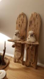 Pair Of Solid Oak Rustic Sconces /Shelves With Bracket Detail - thumbnail 4