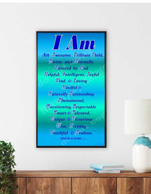 I Am Affirmation Poster Kids Empowerment, Motivational Wall Art Childrens Motivational Print Homeschool Poster - image 1