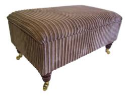 Camel Jumbo Cord Storage Box Large Footstool With Brass Castor Legs