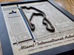 Miami International Autodrome Wall Art Laser Engraved Wood, F1 Gp Gift - thumbnail 1