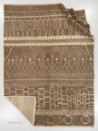 Brown Beni Ourain Rug Hand-Knotted Moroccan Berber Rug - thumbnail 1