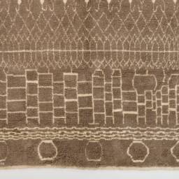 Brown Beni Ourain Rug Hand-Knotted Moroccan Berber Rug - thumbnail 3