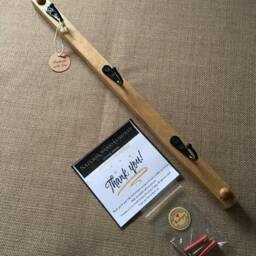 Handmade 2cm Wide Oak Waxed Key Rail Slim Vertical Design With Choice Of Hooks - thumbnail 2