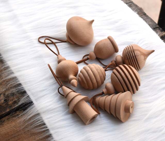 Handmade Wooden Christmas Ornaments Hand-Turned Holiday Decor - image 1