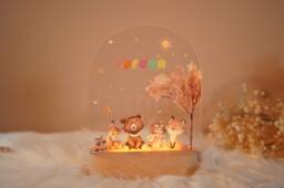 Personalized Baby Night Light With Name, Neutral Nursery Decor, Perfect Gift For Boy Or Girl, Animal Forest Ocean
