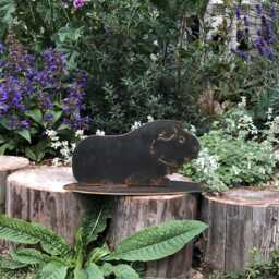 Rusty Metal Guinea Pig Garden Decoration, Outdoor Gift - thumbnail 1