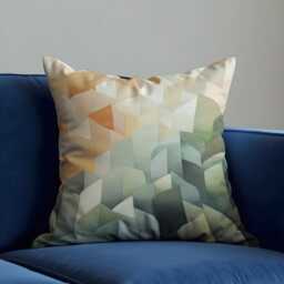 Geometric Throw Pillow Cover, Abstract Pastel Triangles Cushion Case For Sofa Or Bed, Modern Home Decor Accent in Muted Earth Tones - thumbnail 1
