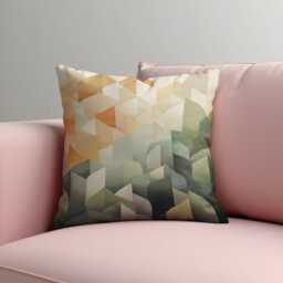 Geometric Throw Pillow Cover, Abstract Pastel Triangles Cushion Case For Sofa Or Bed, Modern Home Decor Accent in Muted Earth Tones - thumbnail 2