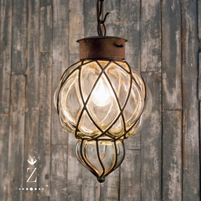 Pi??a Pendant Light - Clear Glass & Iron Chandelier - image 1