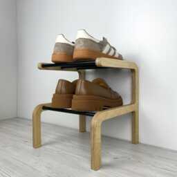 Small Vertical Shoe Rack 2, 3, 4 Tier Wooden Entryway Organizer - thumbnail 2