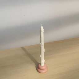 Handmade Heart & Bow Taper Candle Valentine's Day Decor - thumbnail 2