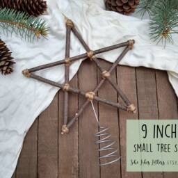 Christmas Tree Topper Star - Small - 9 Inch Handmade Rustic Wood - For - thumbnail 2