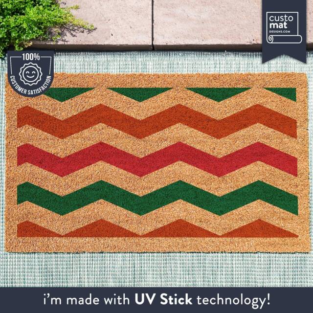 Geometric Line Pattern Doormat - Eclectic Decor Custom Mid Century Minimalist Housewarming Midcentury Rug Wave - image 1