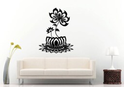 Lotus Flower Yoga Studio Mandala Henna Mehndi Namaste Om Meditation Wall Sticker Decal Vinyl Mural Decor Art L2228 - thumbnail 1
