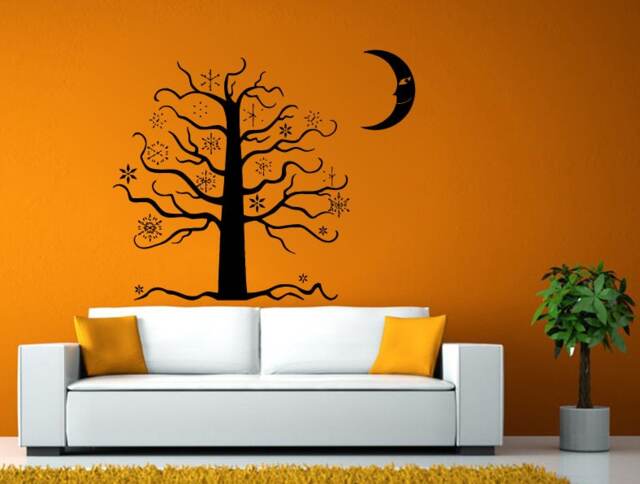 Night Moon Tree Snowflake Fairy Tale Store Magic Diy Wall Stickers Decals Vinyl Mural Decor Art L2153 - image 1