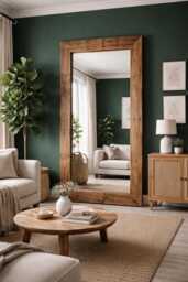 Handmade Reclaimed Timber Statement Mirror, Rustic Farmhouse Wall UK Made