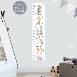Safari Animal Height Chart Wall Decal Nursery Growth - thumbnail 2