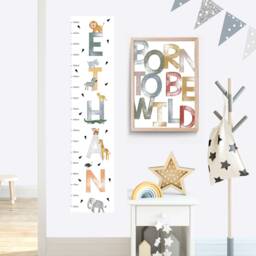 Safari Animal Height Chart Wall Decal Nursery Growth - thumbnail 3