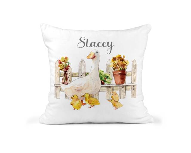 Personalised Goose Cushion - Farmhouse Decor Country Duck Pillow Gift For Mum Nan Lover Print