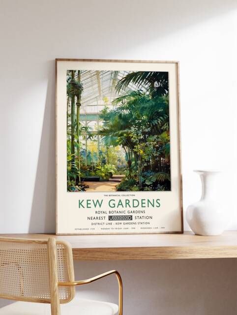 Kew Gardens Print, London Botanical William Morris Poster, Vintage Wall Art, Floral A1/A2/A3/A4 - image 1