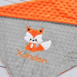 Fox Baby Blanket-Personalized Baby Blanket-Fox Woodland Minky Blanket Personalized-Boy Girl Blanket-Woodland Nursery - thumbnail 2