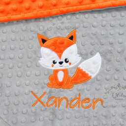 Fox Baby Blanket-Personalized Baby Blanket-Fox Woodland Minky Blanket Personalized-Boy Girl Blanket-Woodland Nursery - thumbnail 3