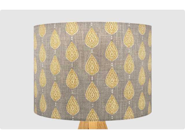 Grey Yellow Raindrop Lampshade, Table Floor Lamp/Ceiling Pendant Small Medium Large 15cm 20cm 25cm 30cm 35cm 40cm Fabric Drum Light Shade - image 1