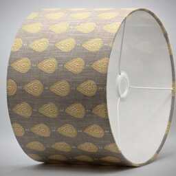 Grey Yellow Raindrop Lampshade, Table Floor Lamp/Ceiling Pendant Small Medium Large 15cm 20cm 25cm 30cm 35cm 40cm Fabric Drum Light Shade - thumbnail 3
