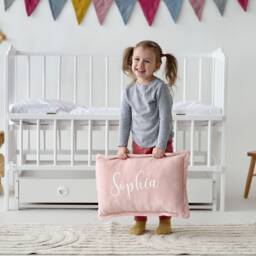 Personalised Pillow Case Girl, Velour Custom Name Pillowcase, Embroidered Pillow Case, Baby Pillow, Nursery Decor, Girl Gift - thumbnail 3