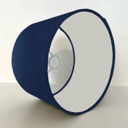 Navy Blue Velvet Drum Lampshade, White Lining, Ceiling Or Lamp Shade - thumbnail 3