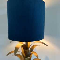 Navy Blue Velvet Drum Lampshade, White Lining, Ceiling Or Lamp Shade - thumbnail 2
