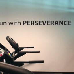 Healthy Living Wellness Running Wall Decal. Run With Perseverance. Gym Motivation Wall Decal - thumbnail 3